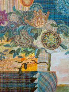 Disentangler, 2023, acrylic paint/ink on panel, 12 x 9 inches