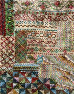 Borderlines, 2024, acrylic on burlap on panel, 14 x 11 inches