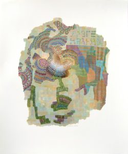 Shards, 2025, acrylic ink on TerraSkin paper, 12 x 10 inches